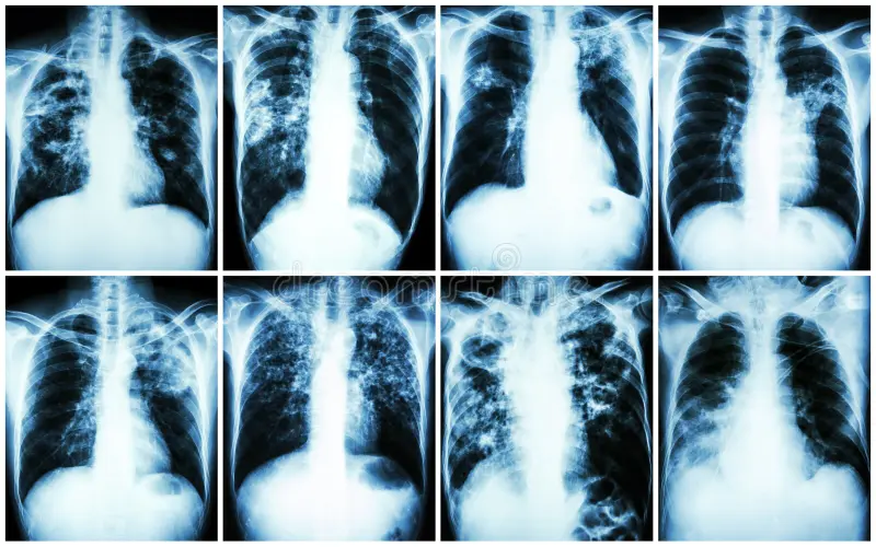 Image montrant des résultats d'imagerie médicale, tels que des radiographies ou des scans, utilisés pour diagnostiquer la tuberculose au Centre de Radiologie à Tanger.